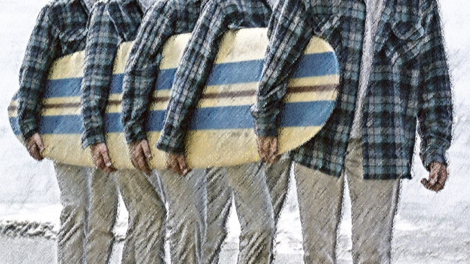 Picture of Beach Boys carrying a surf board