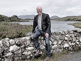 sketch of David at The Quite Man Bridge Connemara